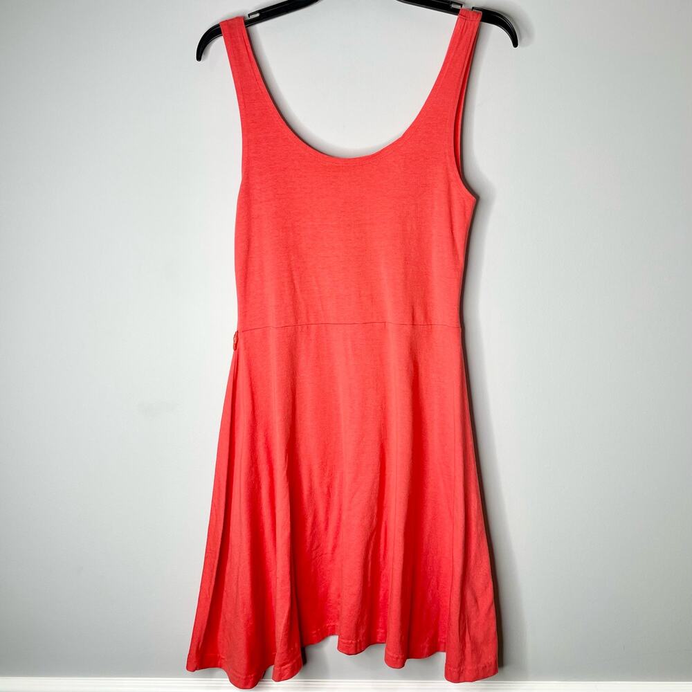 Derek Heart Skater Dress Cut Out Back Detail with Faux Bow Coral Women’s Size L